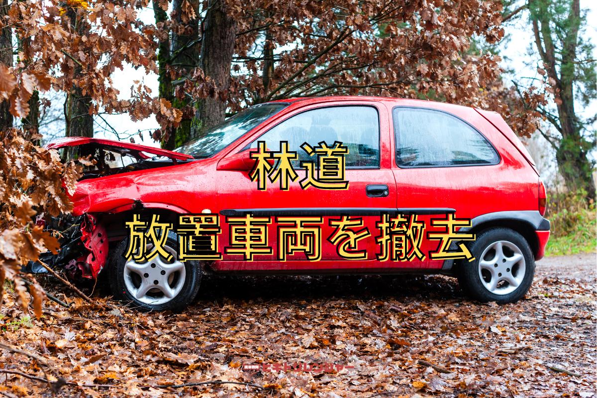 林道の放置車両を撤去